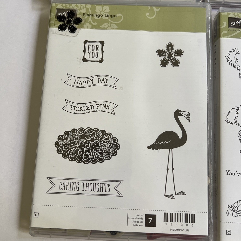 Lot of 8 SETS Stampin Up Unmounted Rubber Stamps  Animals,Thinking of you,Thanks - Picture 2 of 16